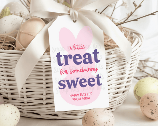 Treat For Some Bunny Sweet Background Bunny, Personalized Easter Gift Tags - Scrap Bits