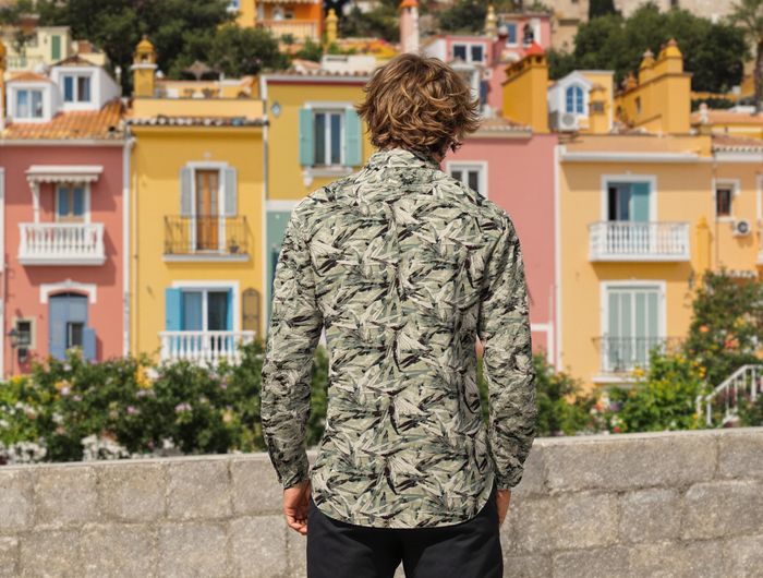 Tropical Abstract Print Casual Shirt – Green