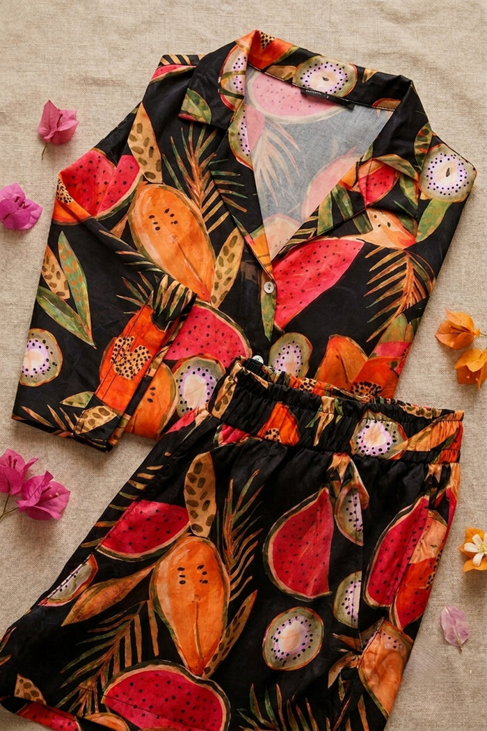 Tropical-Print Pyjama Set