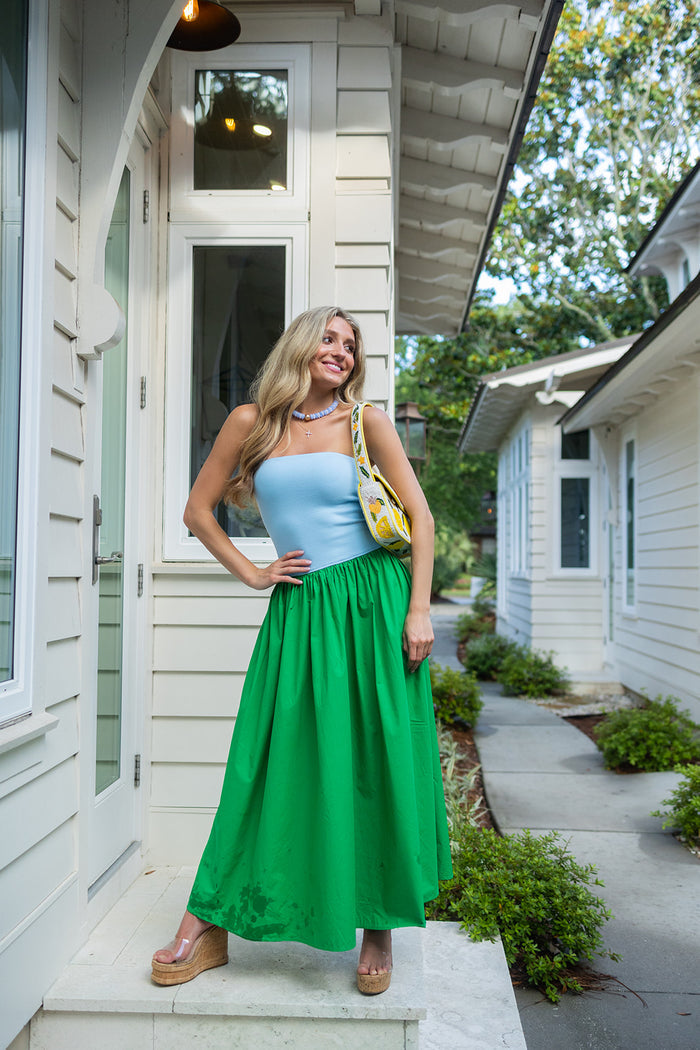Tube Maxi Dress - Blue/Green