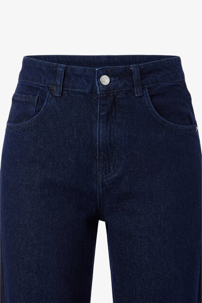 Two-Tone Denim Pants