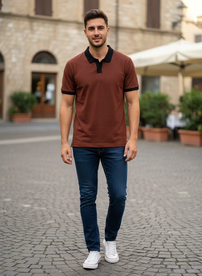 Two Toned 210 Gsm-Brown Polo