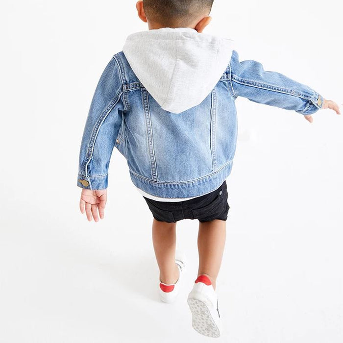 Unisex Denim Jacket With Attached Hoodie Boys Yo Baby Wholesale