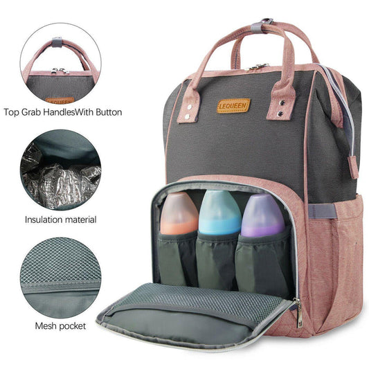 USB Baby Diaper Bag With Feeding Bottle Bag - Until Times Up