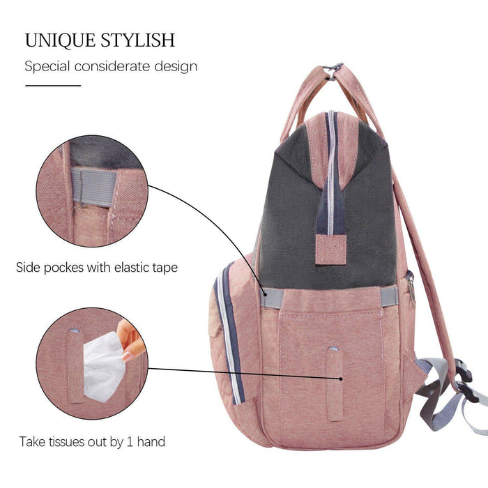 USB Baby Diaper Bag With Feeding Bottle Bag - Until Times Up