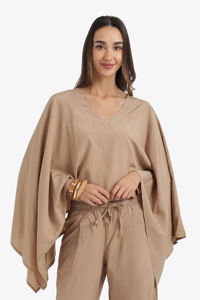V-Neck Asymmetrical Poncho