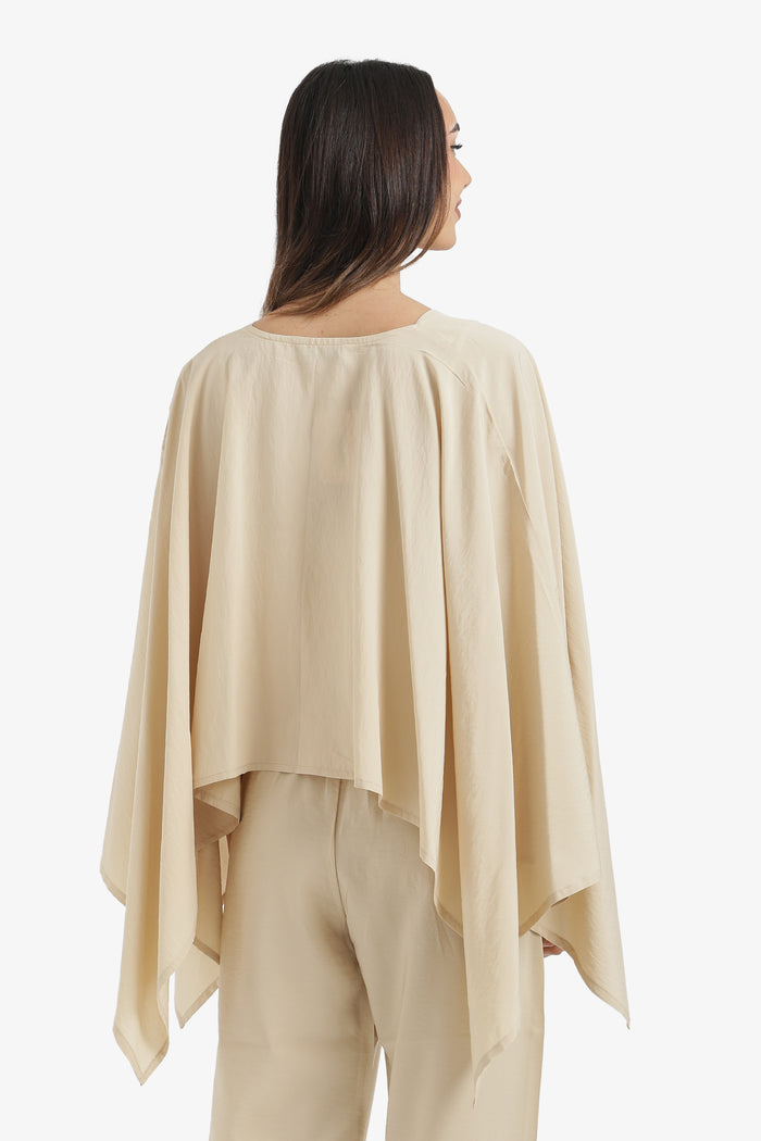 V-Neck Asymmetrical Poncho