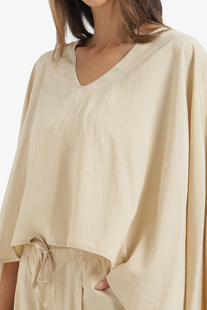 V-Neck Asymmetrical Poncho