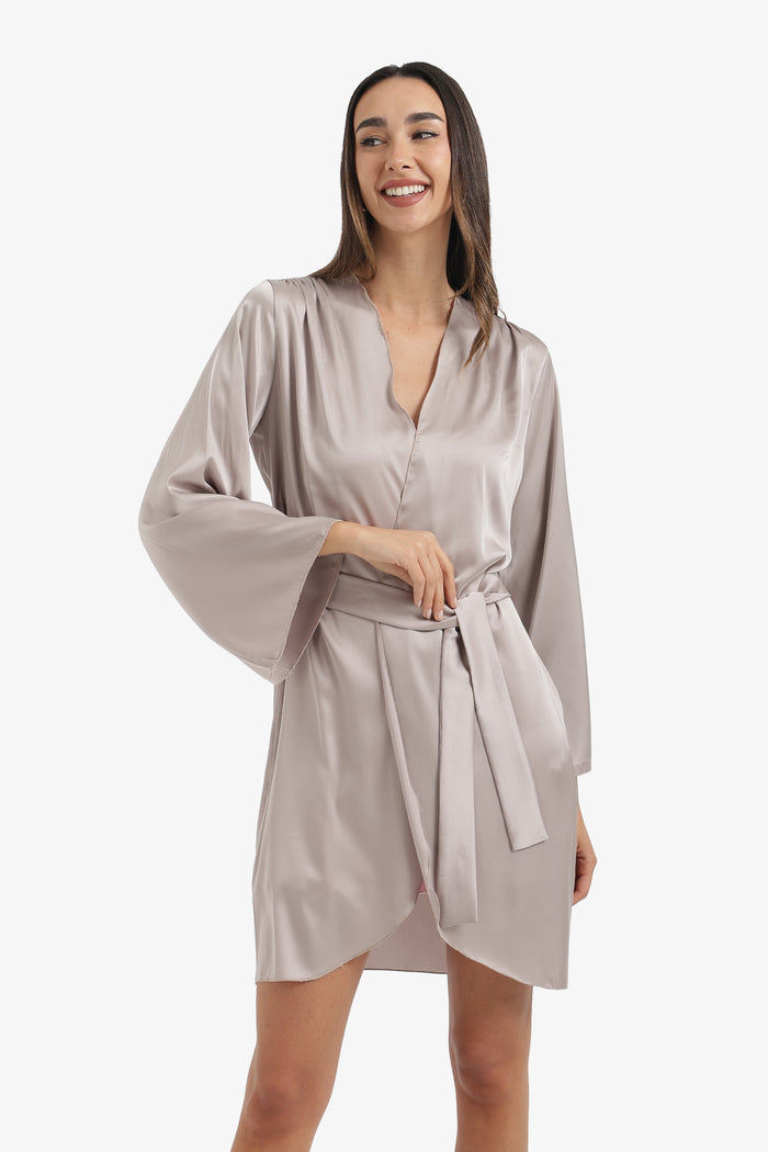 V-Neck Asymmetrical Robe