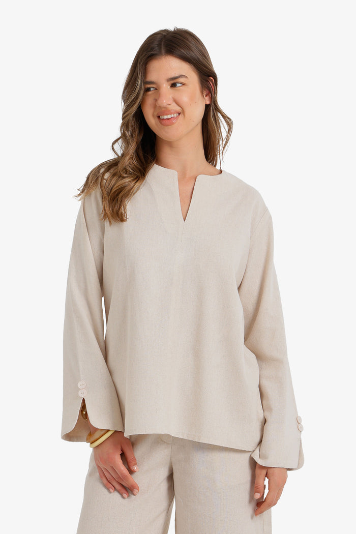 V-Neck Relaxed Blouse