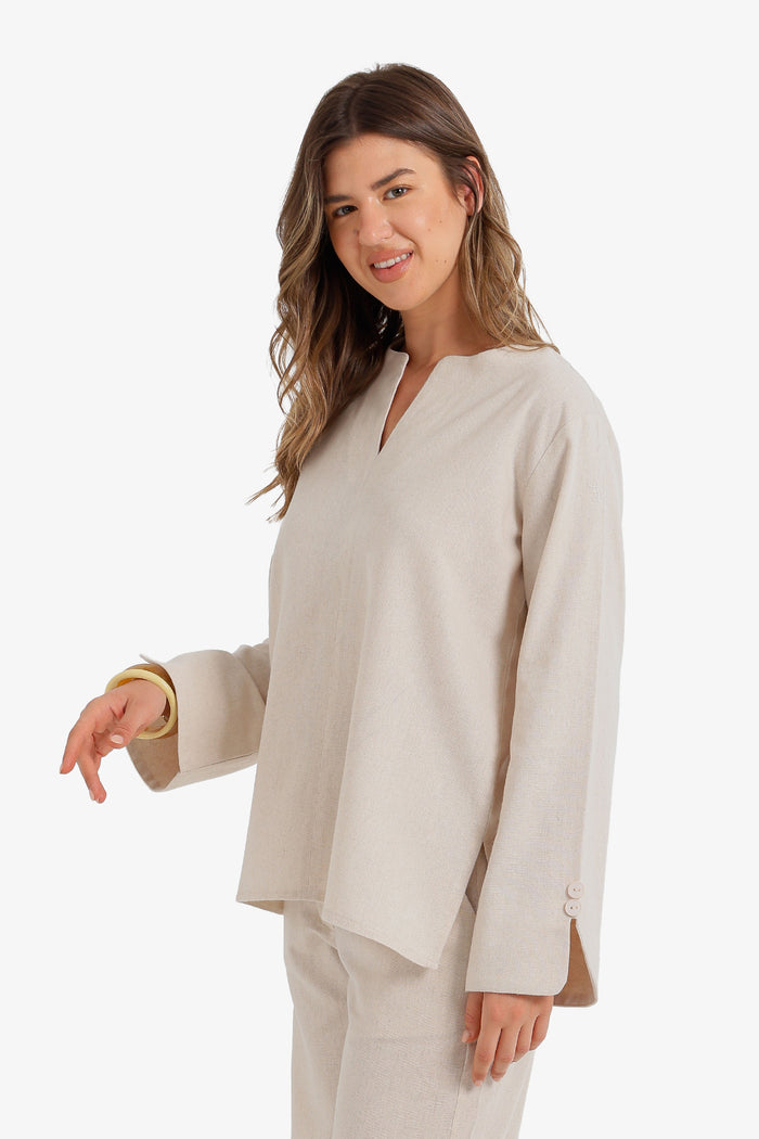 V-Neck Relaxed Blouse