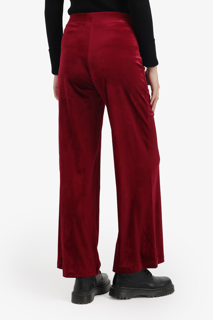 Velvet Wide-Leg Pants