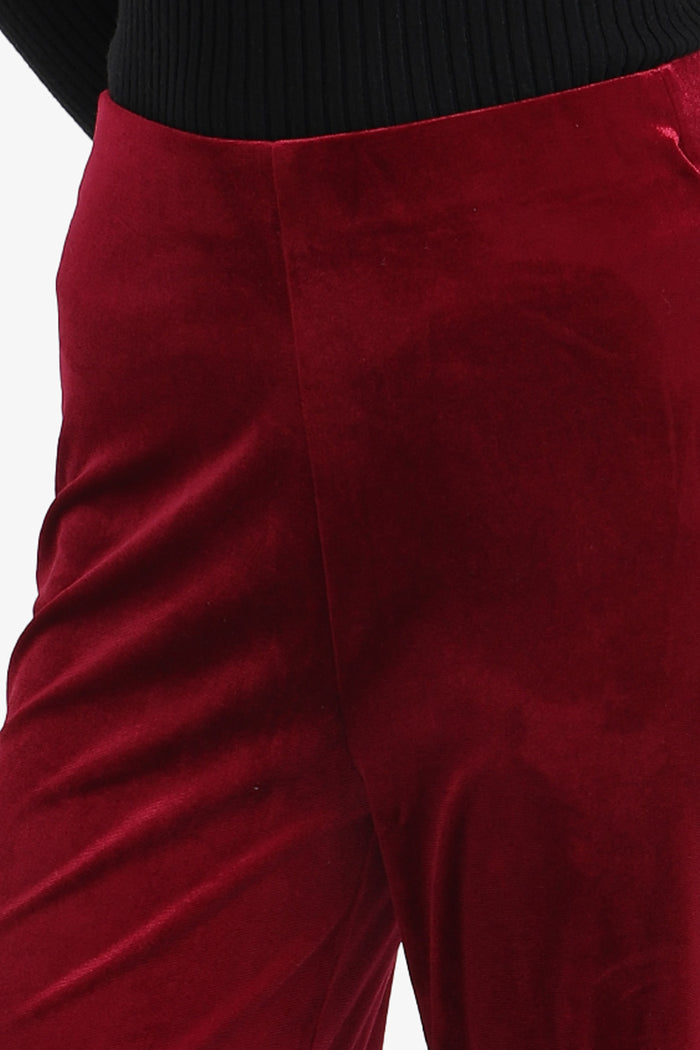 Velvet Wide-Leg Pants