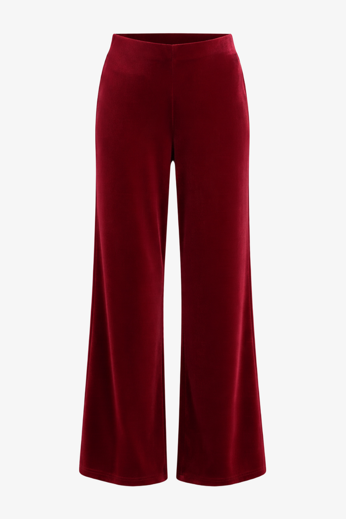 Velvet Wide-Leg Pants