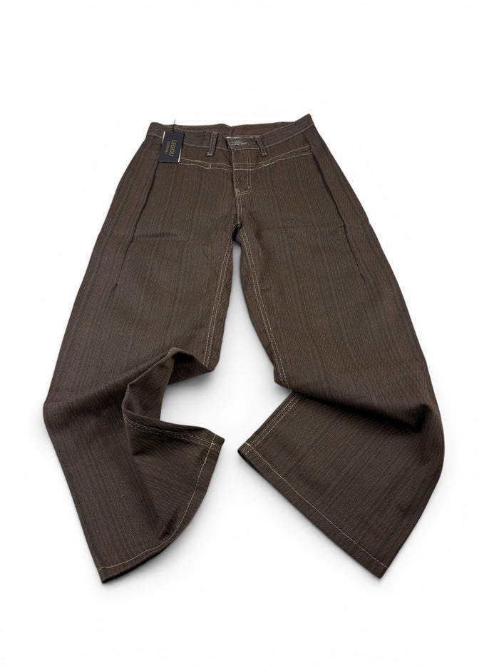Vintage Brown Embroidery Jeans