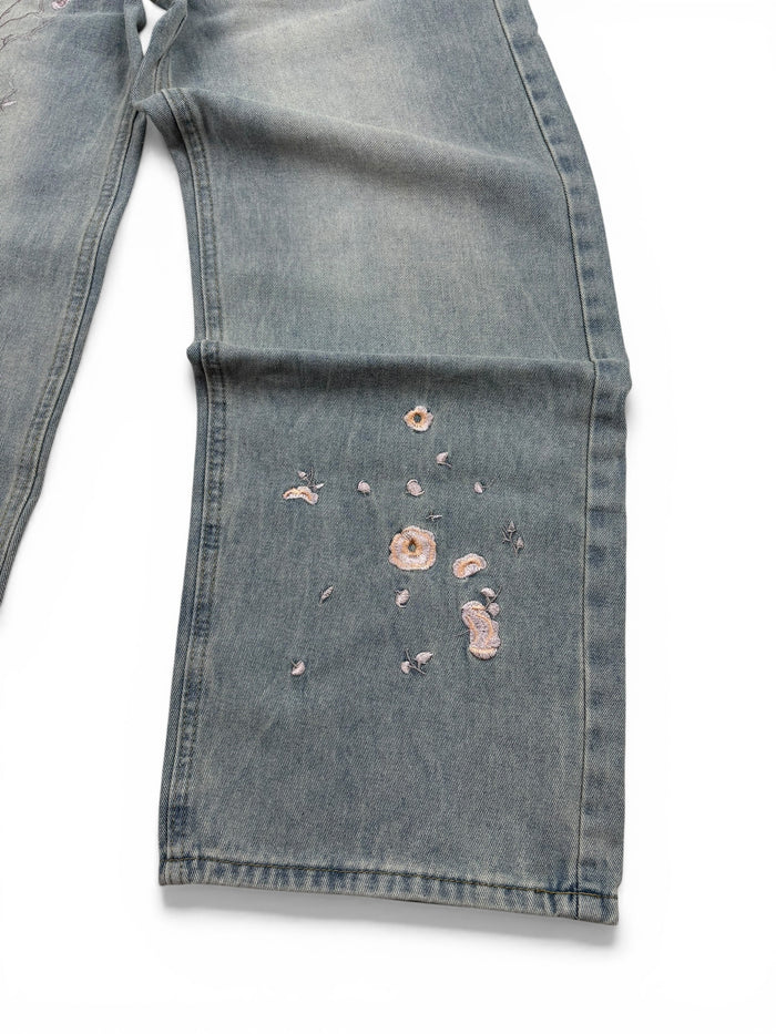 Vintage Flower Baggy Jeans
