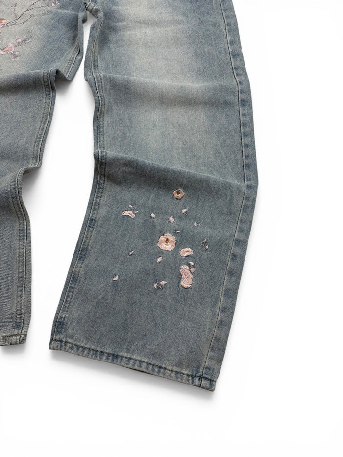 Vintage Flower Baggy Jeans