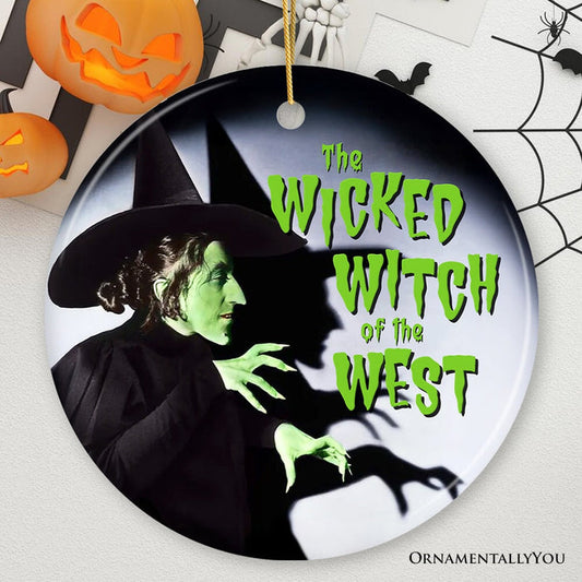 Vintage Wicked Witch of the West Graphic Ornament, Wizard of Oz Halloween Gift and Decor Ceramic Ornament OrnamentallyYou
