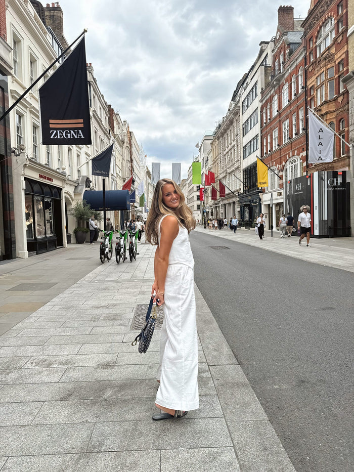 Vivky Vest Top - White Linen