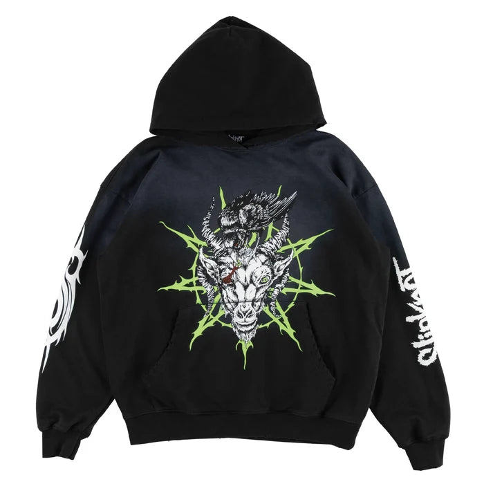 WELCOME X SLIPKNOT RAVENOUS SUN FADE HOODIE (BLACK FADE)
