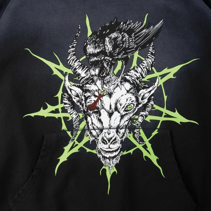 WELCOME X SLIPKNOT RAVENOUS SUN FADE HOODIE (BLACK FADE)