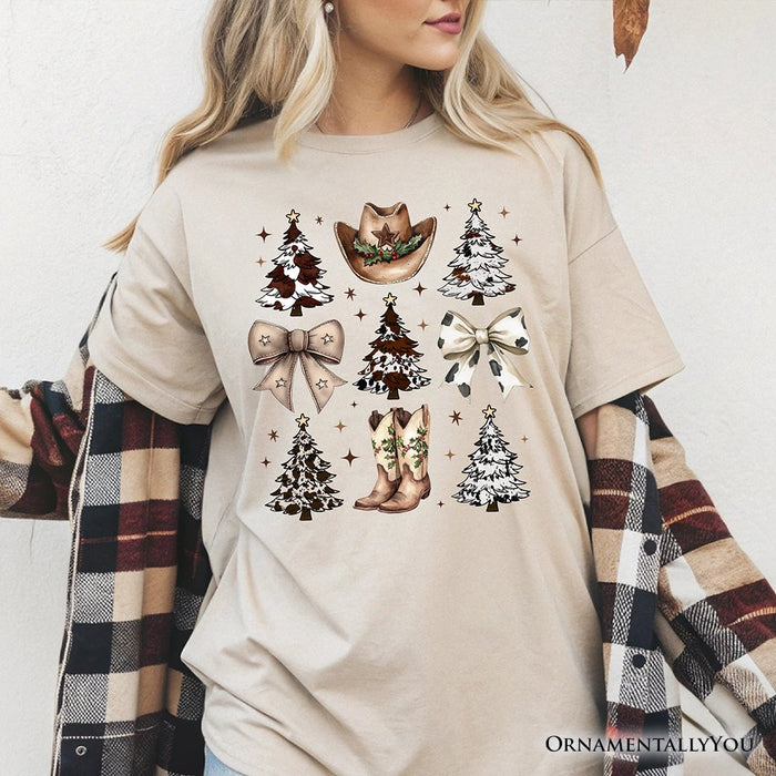 Western Christmas Coquette Tree T-Shirt, Country Holiday Cowboy Tee T-Shirts OrnamentallyYou