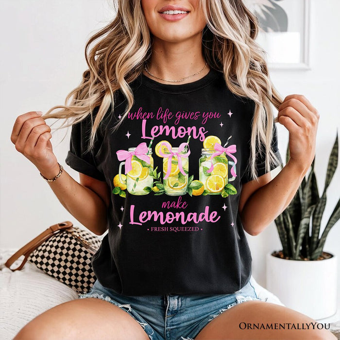 When Life Gives You Lemons Make Lemonade T-Shirt, Coquette White, Natural and Black Summer Girl Tee T-Shirts OrnamentallyYou