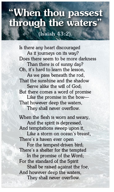 When Thou Passest Through The Waters