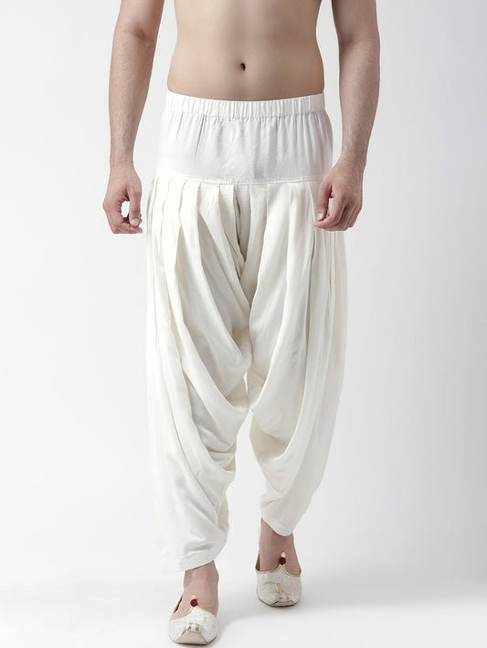 White Solid Elasticated Patiala