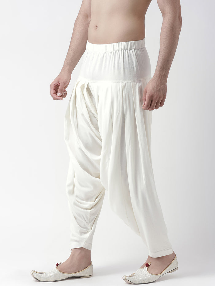 White Solid Elasticated Patiala