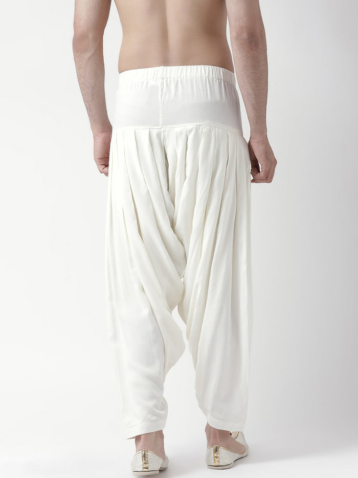 White Solid Elasticated Patiala