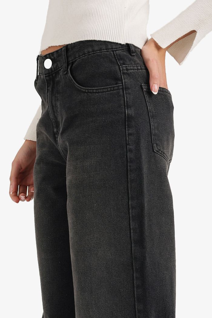 Wide-Leg Denim Pants