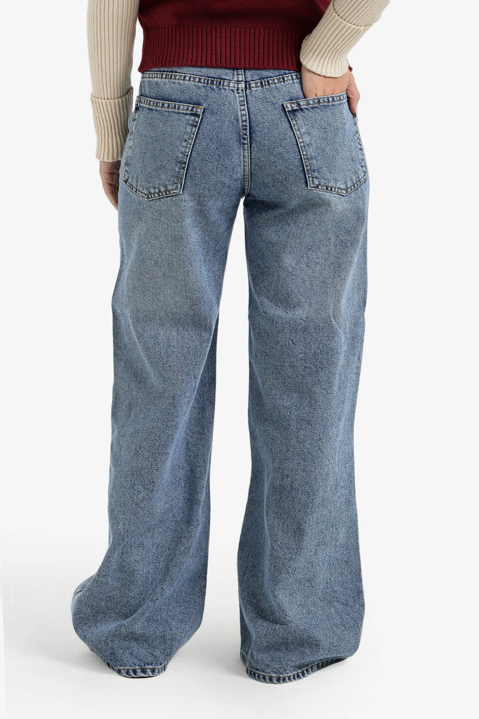 Wide-Leg Denim Pants