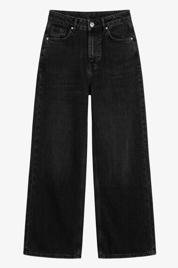 Wide-Leg Denim Pants