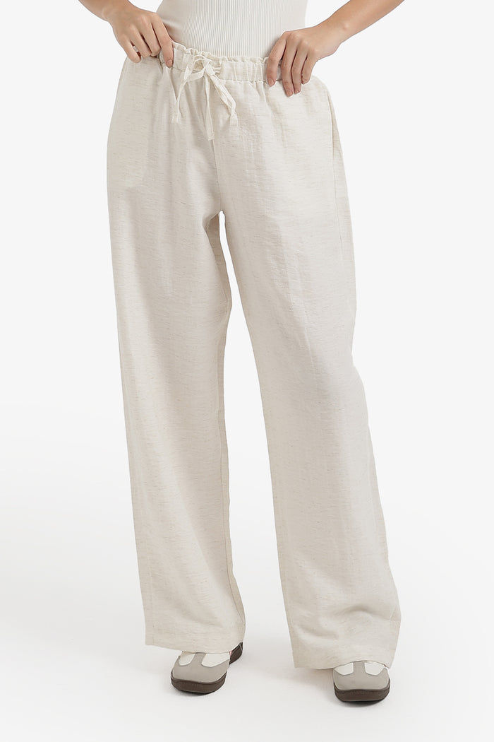 Wide-Leg Drawstring Pants