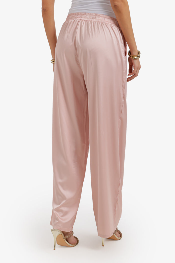 Wide-Leg Satin Pants