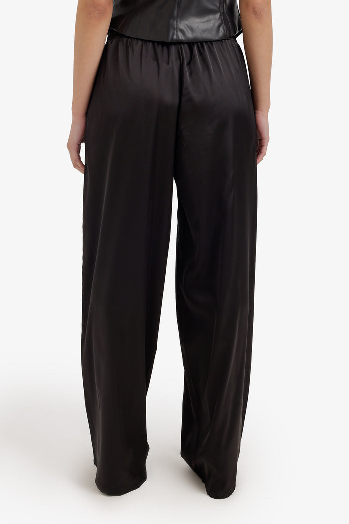 Wide-Leg Satin Pants