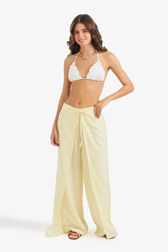Wide-Leg Wrap Pants