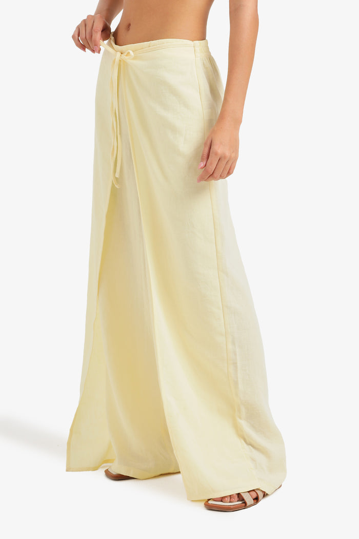 Wide-Leg Wrap Pants