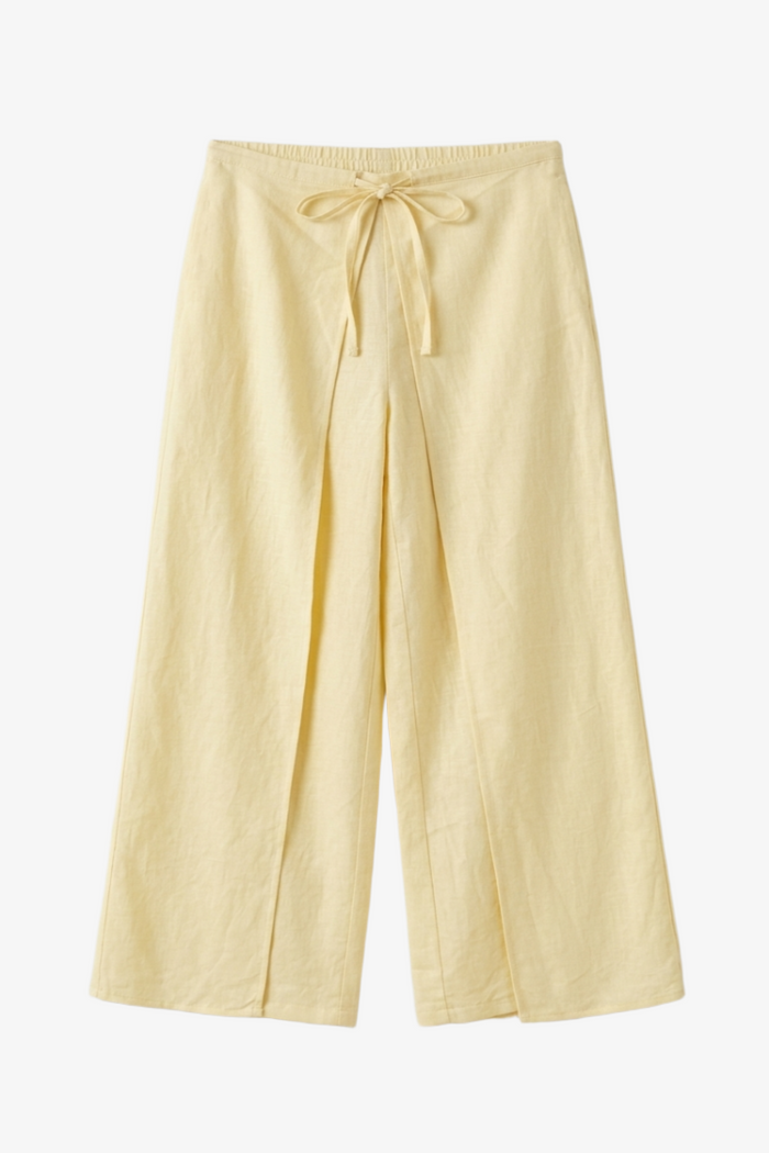 Wide-Leg Wrap Pants