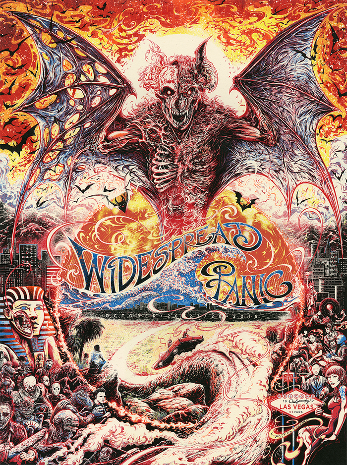 Widespread Panic Las Vegas 2018 by Miles Tsang, 18" x 24" Screen Print