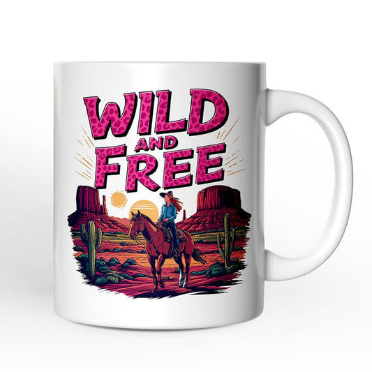 Wild And Free Western Personalized Mug, Woman Gift With Custom Name Personalized Ceramic Mug OrnamentallyYou 12oz Mug Non-Custom