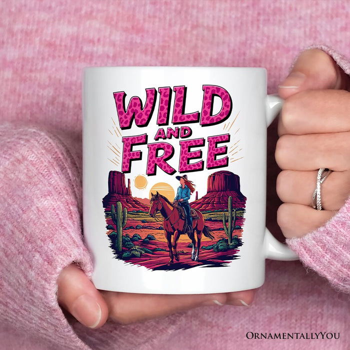 Wild And Free Western Personalized Mug, Woman Gift With Custom Name Personalized Ceramic Mug OrnamentallyYou