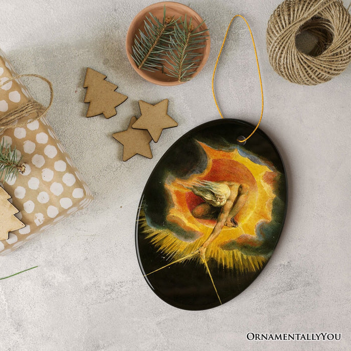 William Blake The Ancient of Days Ornament, Visionary Art Christmas Gift for Philosophers and Artists Ceramic Ornament OrnamentallyYou