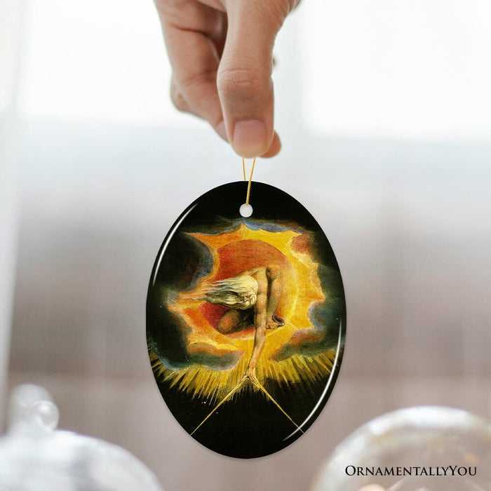 William Blake The Ancient of Days Ornament, Visionary Art Christmas Gift for Philosophers and Artists Ceramic Ornament OrnamentallyYou