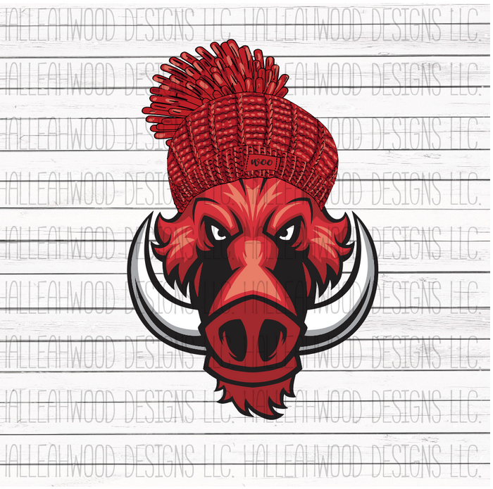 Winter Hog- Red beanie