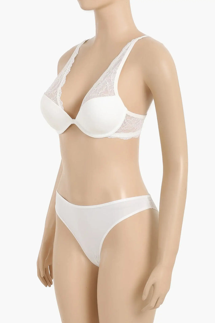 Wired Bra with Lace Panty Set