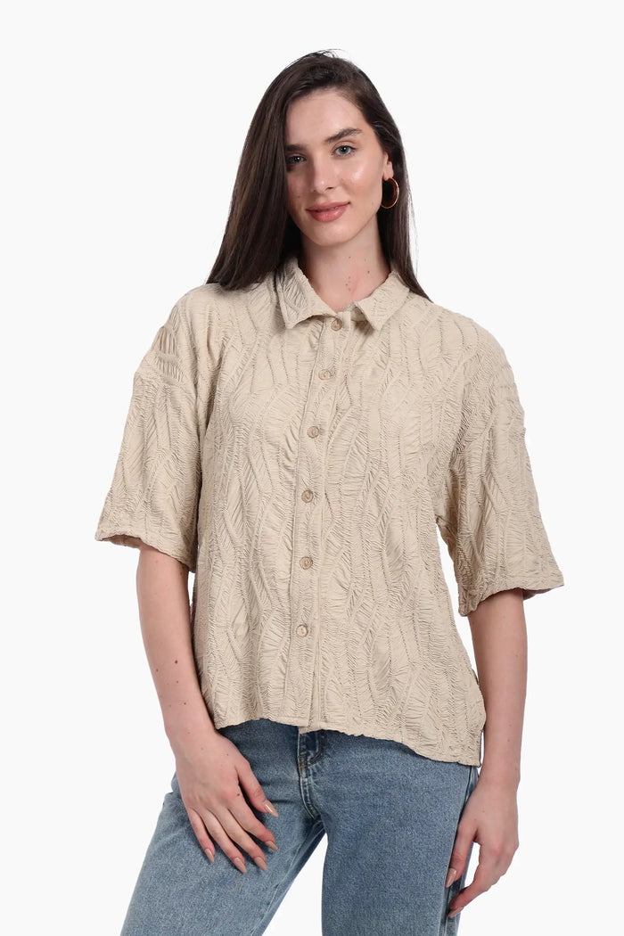 Woven Jacquard Beach Shirt