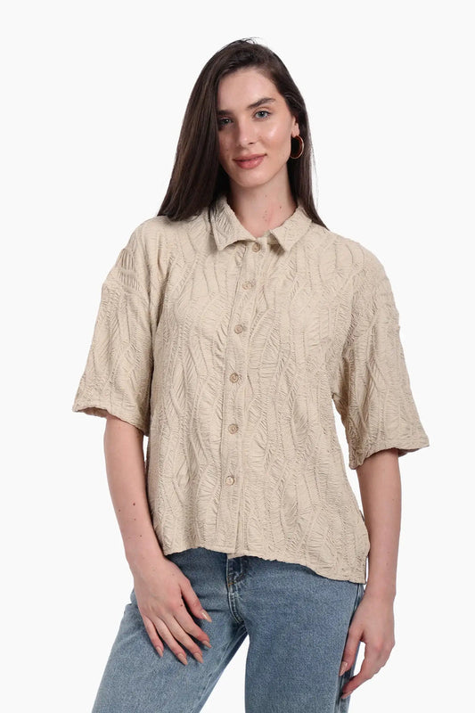Woven Jacquard Beach Shirt