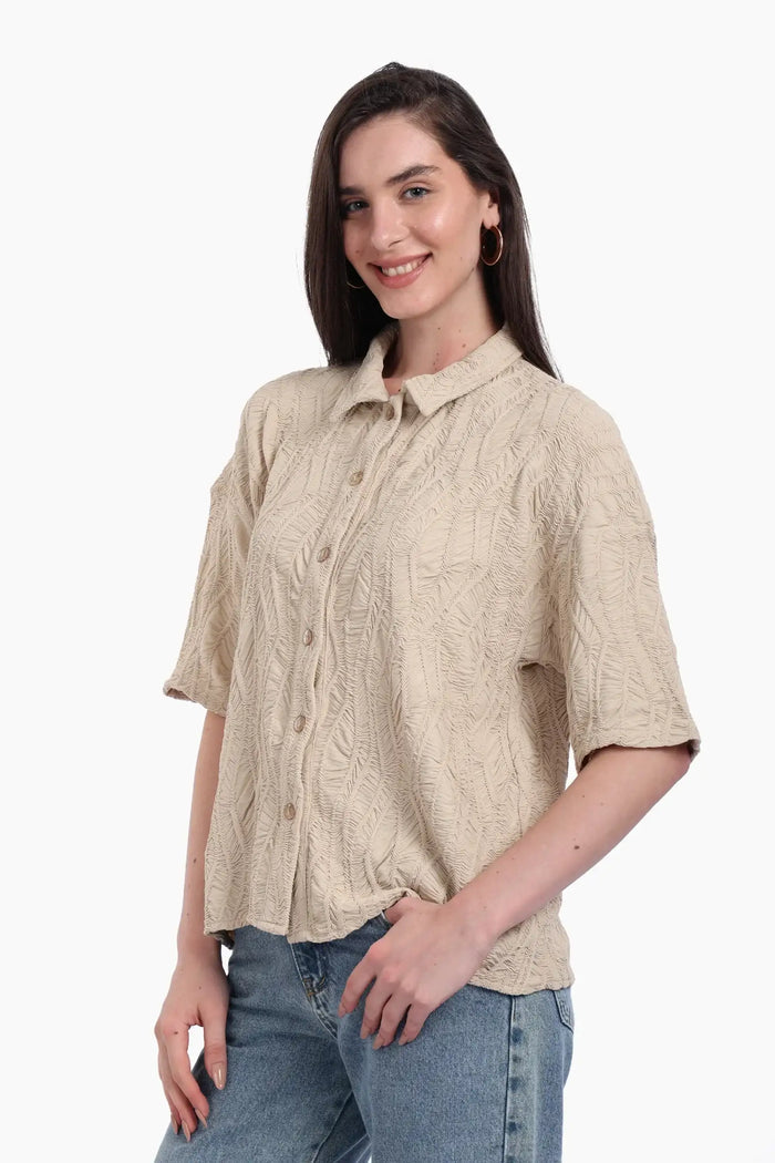 Woven Jacquard Beach Shirt